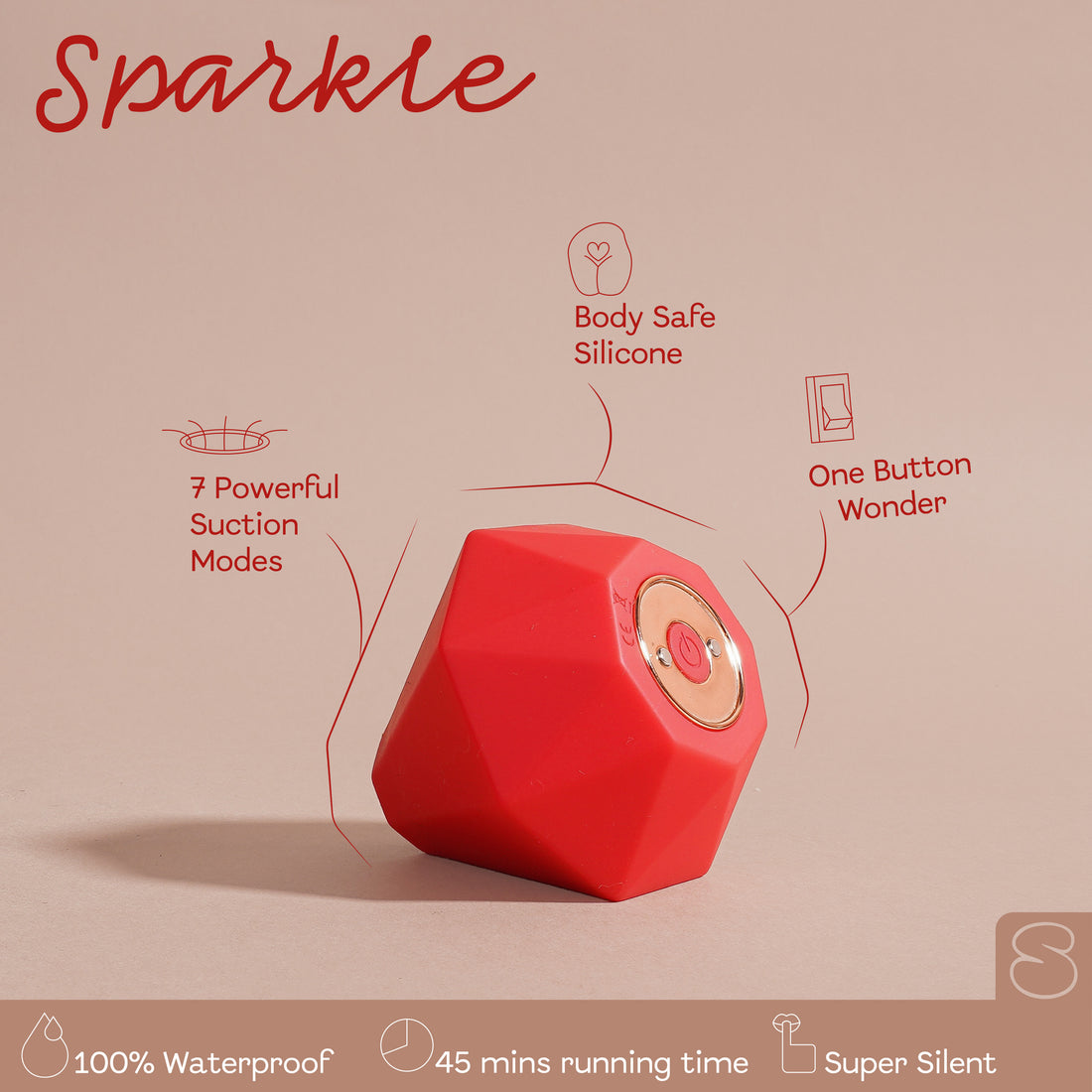 Buy Sparkle Pulsation Massager India β Diamond-shaped blue body massager on minimal beige background